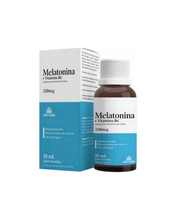 Melatonina com vitamina b6 210mcg - União Vegetal